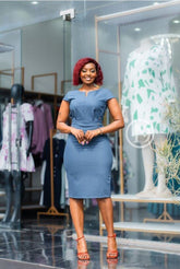 Elegant blue sheath dress